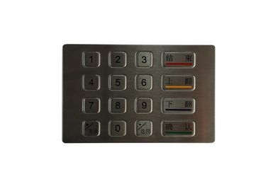 RS485 αριθμητικό πληκτρολόγιο ανοξείδωτου περίπτερων, 16 εξατομικευμένου αριθμητικών πληκτρολογίων τράπεζας ATM κουμπιών οριζόντια σχεδιάγραμμα